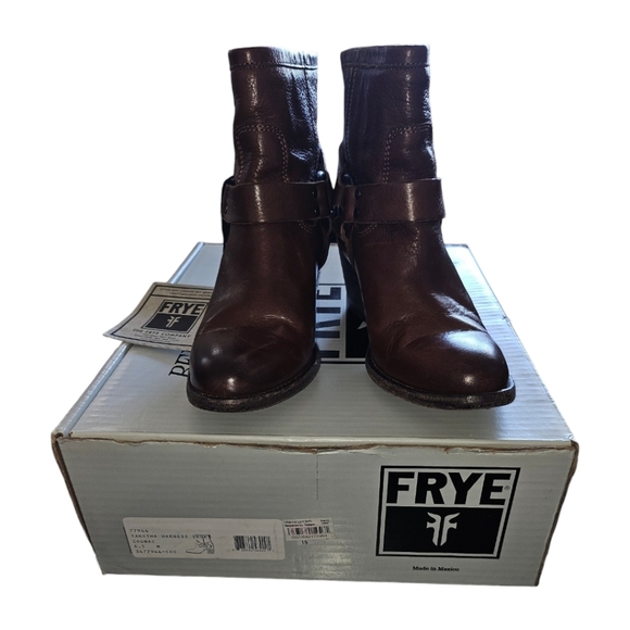 Frye Tabitha Harness Short Boots Cognac Size 6.5 - Picture 8 of 8